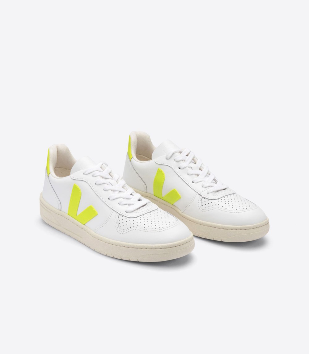 Veja Sneakers Dam - V-10 Läder - Vita - 635187-QVU